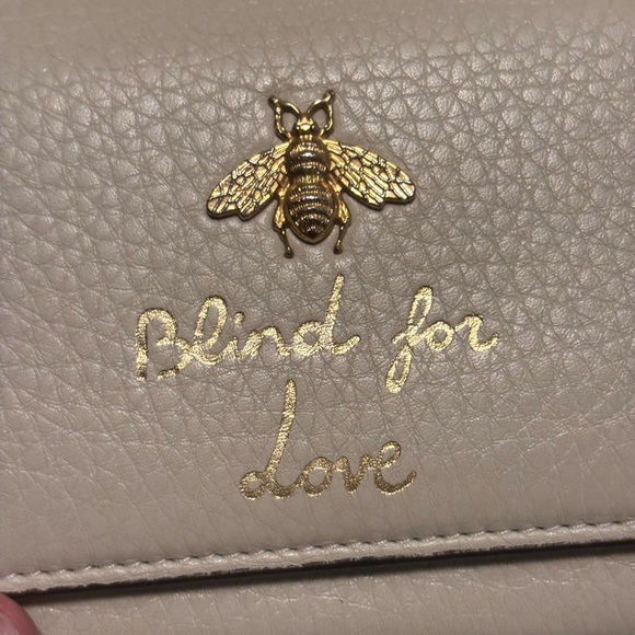 🐝 GUCCI Bee Cream / Beige “Blind For Love” Collection Long Wallet FULLSET - Picture 6 of 12